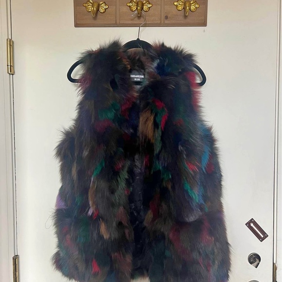 Zadig & Voltaire Deluxe Multicolor Fur Vest - Picture 2 of 10
